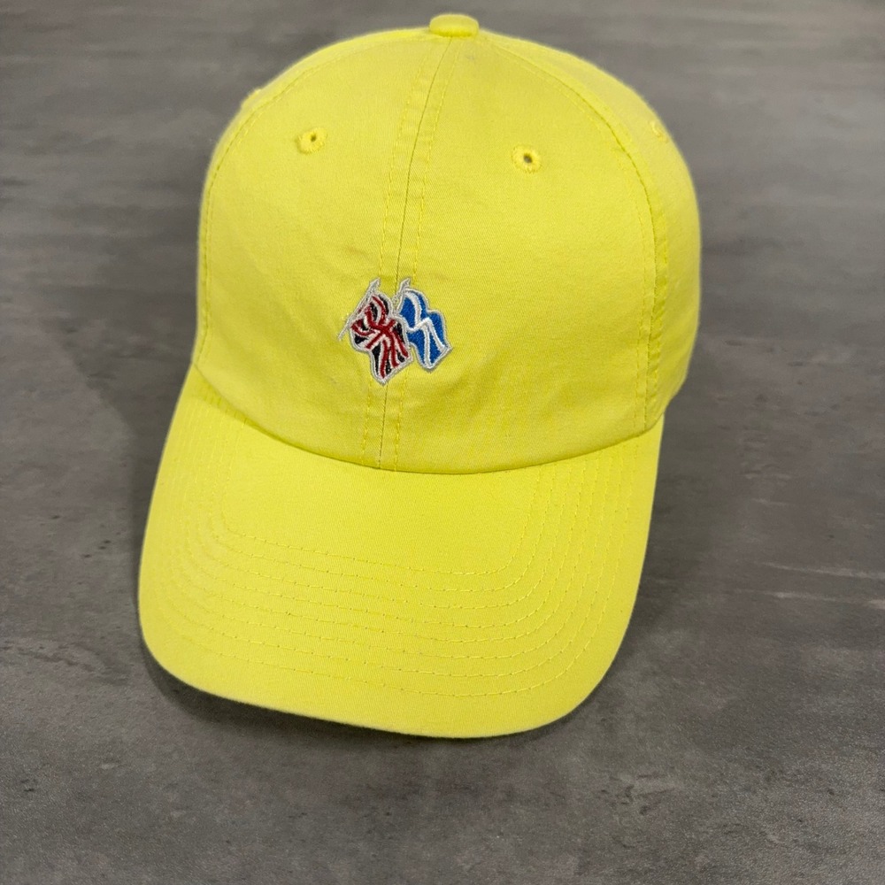 Frederica Golf Club Hat Mens OSFA Yellow Neon Embroidered Strapback Dad Cap